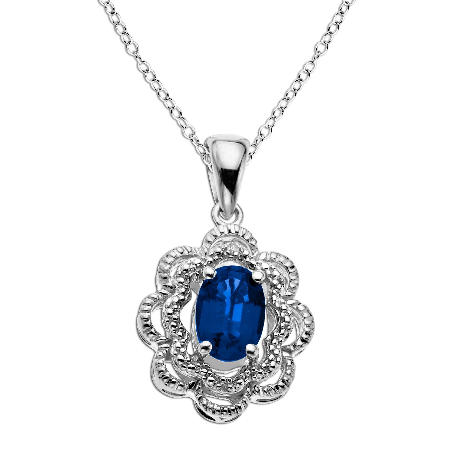 SS DIA CR SAPH FLWR PENDANT at Kmart.com