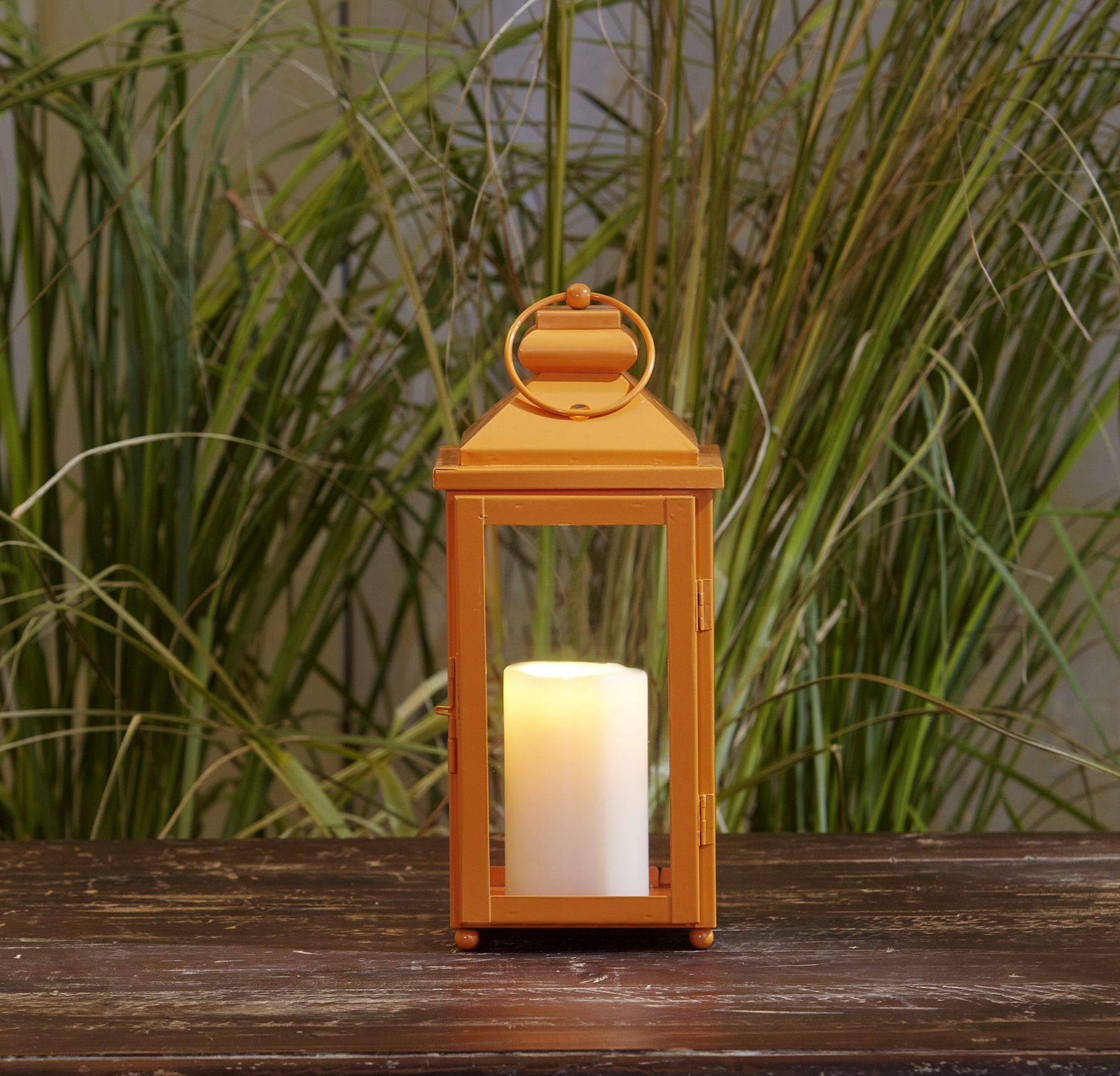 Garden Oasis 13in Solid Color Lantern - Orange at mygofer.com