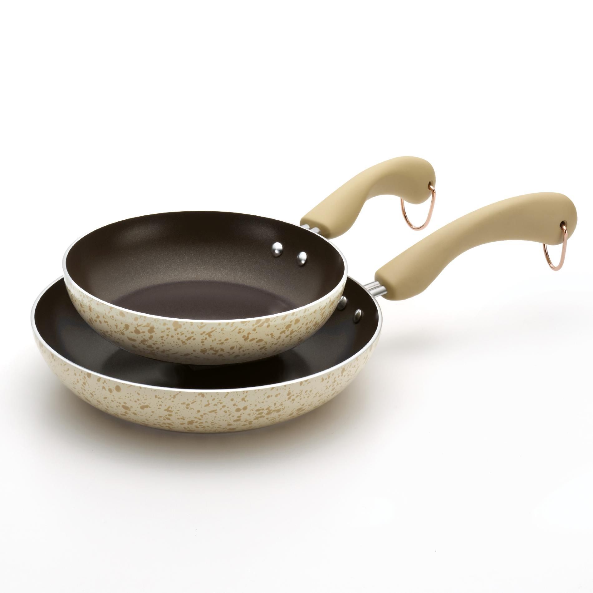 Paula Deen Twin Pack: 8-Inch and 10-Inch Open Skillets  Oatmeal
