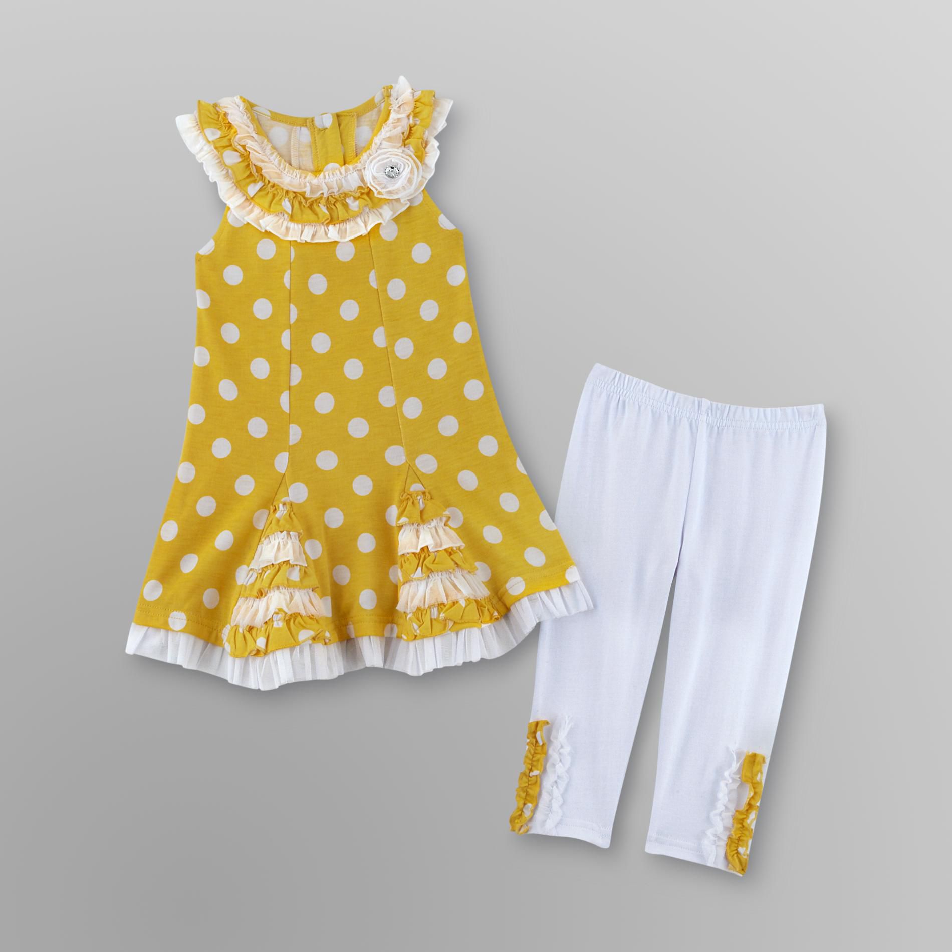 WonderKids Toddler Girl's Dress & Leggings Polka Dot