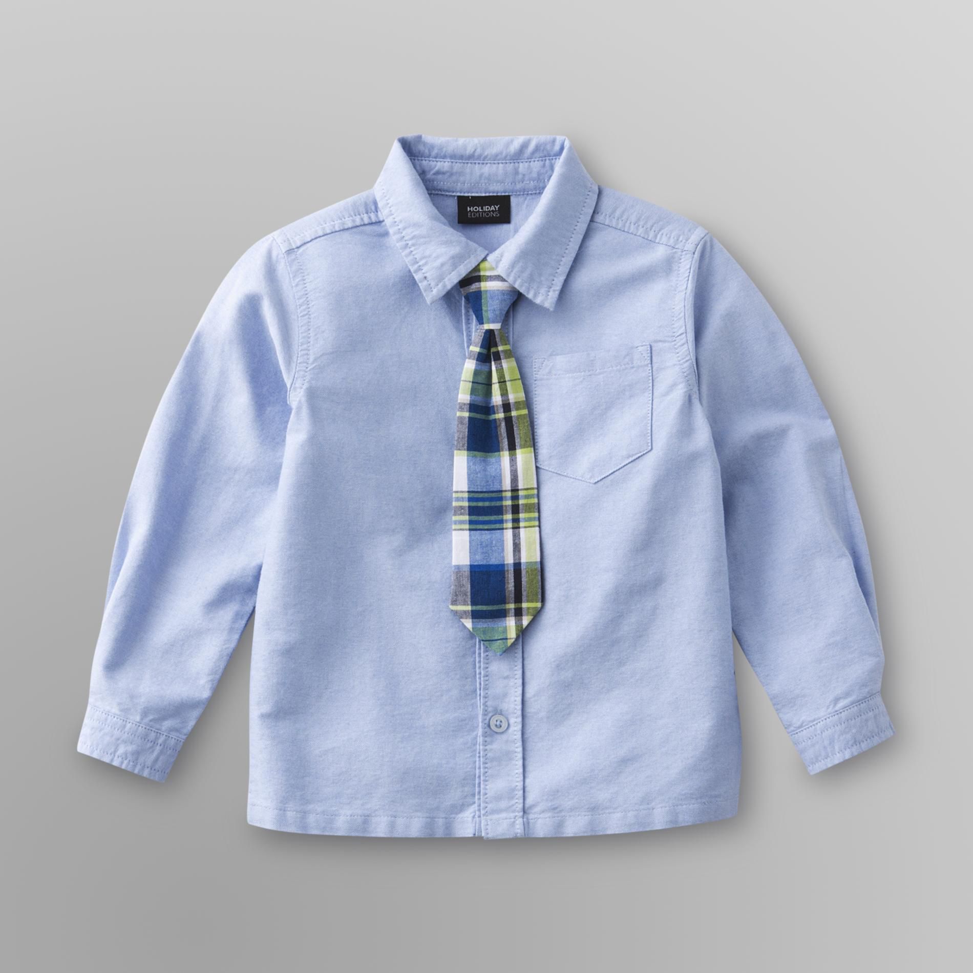 Holiday Editions Infant & Toddler Boy's Shirt & Tie - Plaid at Kmart.com