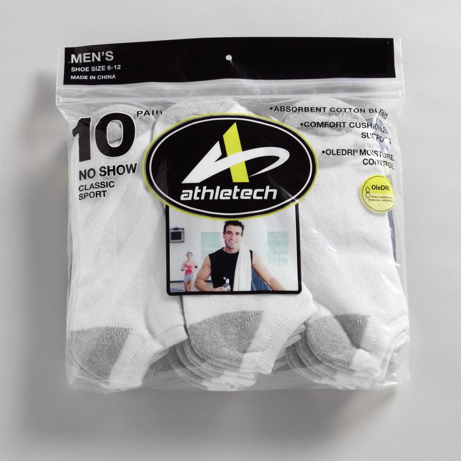 Athletech Men's 10 Pair Classic Sport No Show Socks at Kmart.com