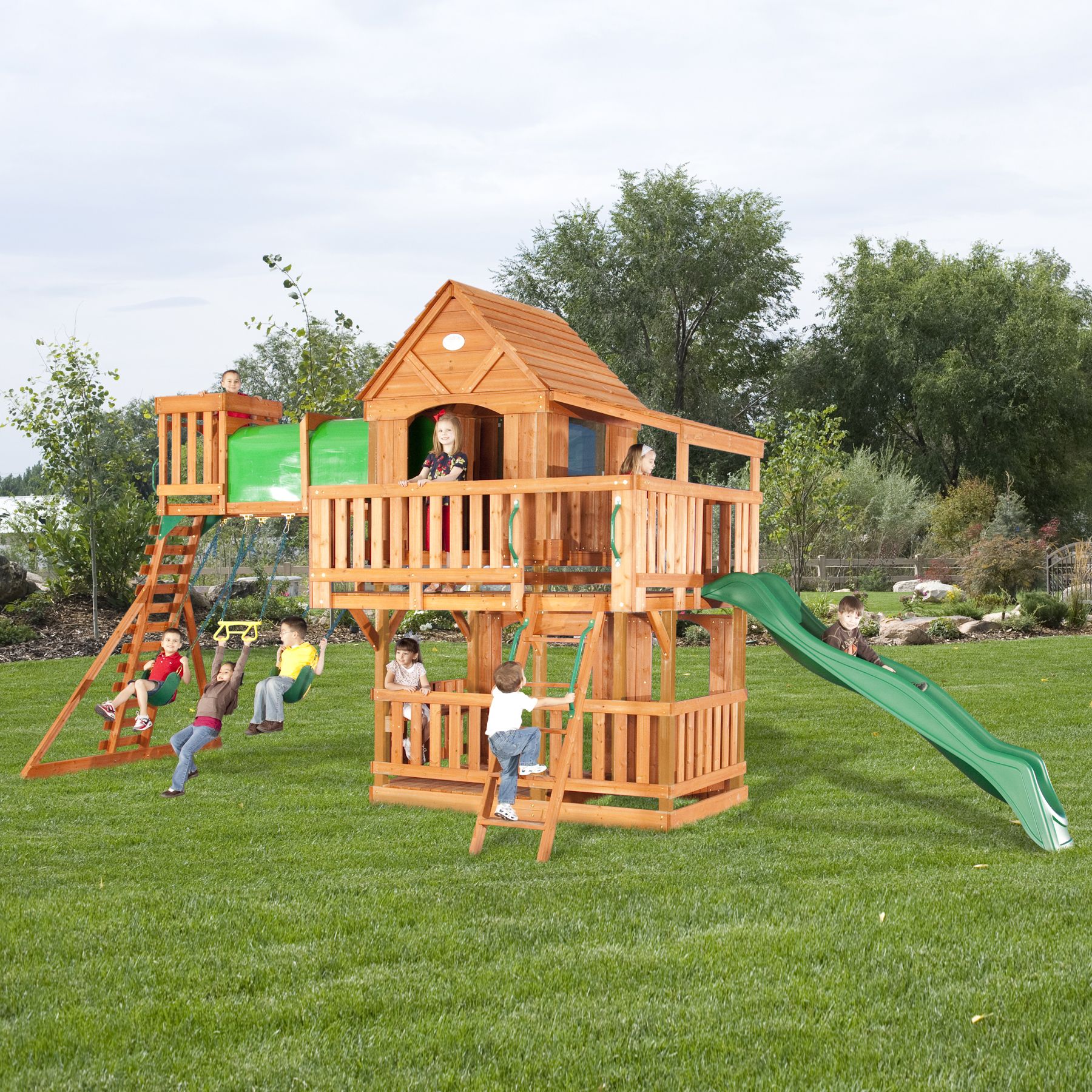 Backyard Discovery Woodridge Cedar Swing Set Free Delivery Backyard Discovery Woodridge Cedar Swing Set Free Delivery