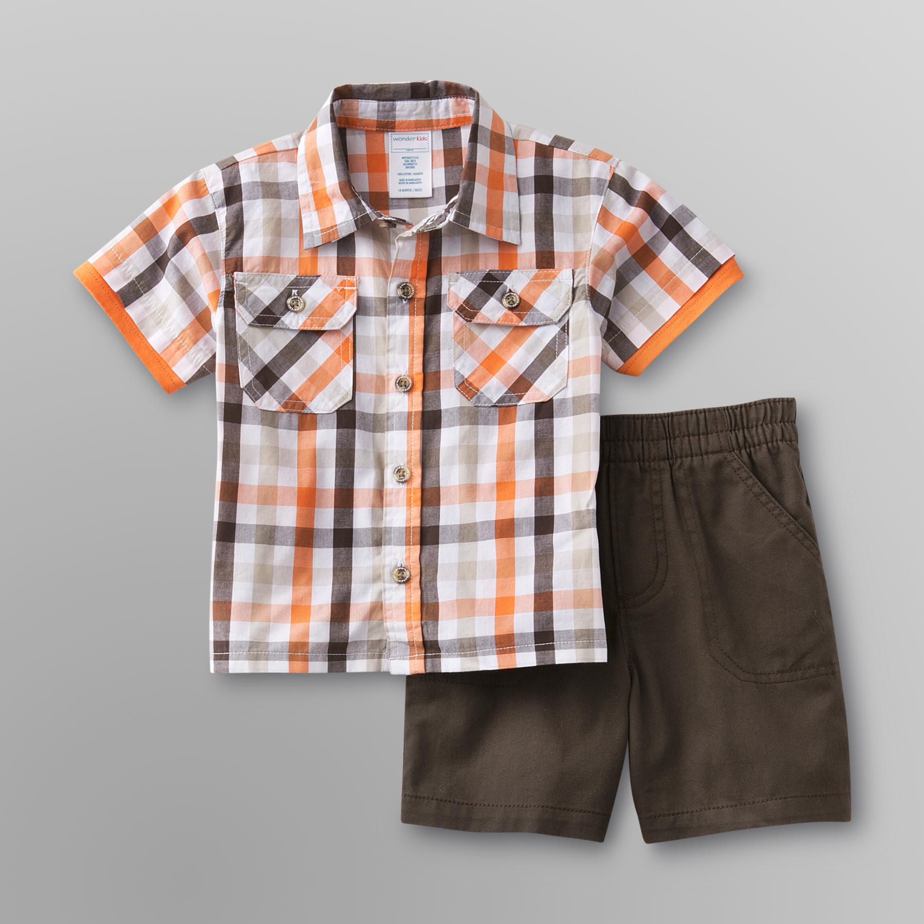 WonderKids Infant & Toddler Boy's Shirt & Shorts - Plaid at Kmart.com