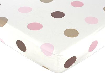 Sweet Jojo Designs Mod Dots Pink Collection Fitted Crib Sheet - Large Dot Print at Sears.com