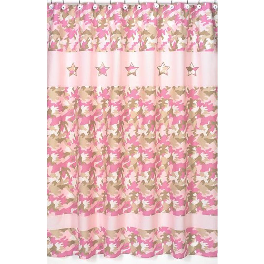 Sweet Jojo Designs Camo Pink Collection Shower Curtain