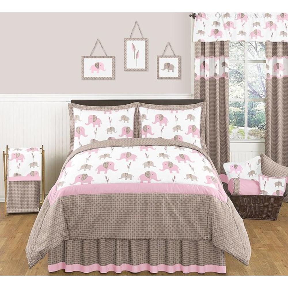 Sweet Jojo Designs Elephant Pink Collection Standard Pillow Sham