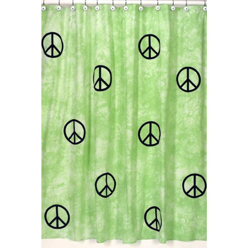 Sweet Jojo Designs Peace Green Collection Shower Curtain