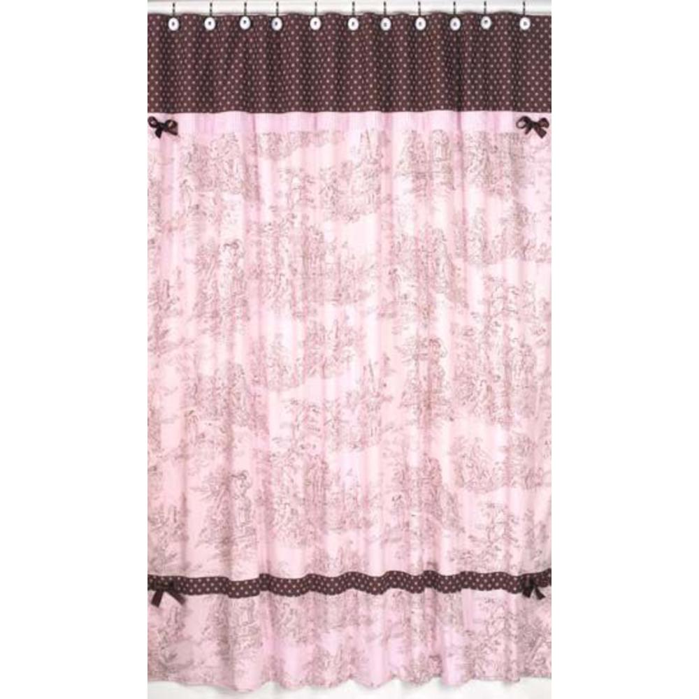 Sweet Jojo Designs Pink and Brown Toile Collection Shower Curtain