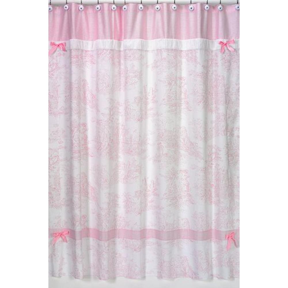 Sweet Jojo Designs Pink Toile Collection Shower Curtain