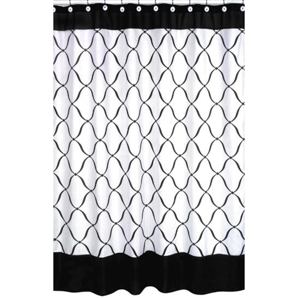 Sweet Jojo Designs Princess Black and White Collection Shower Curtain