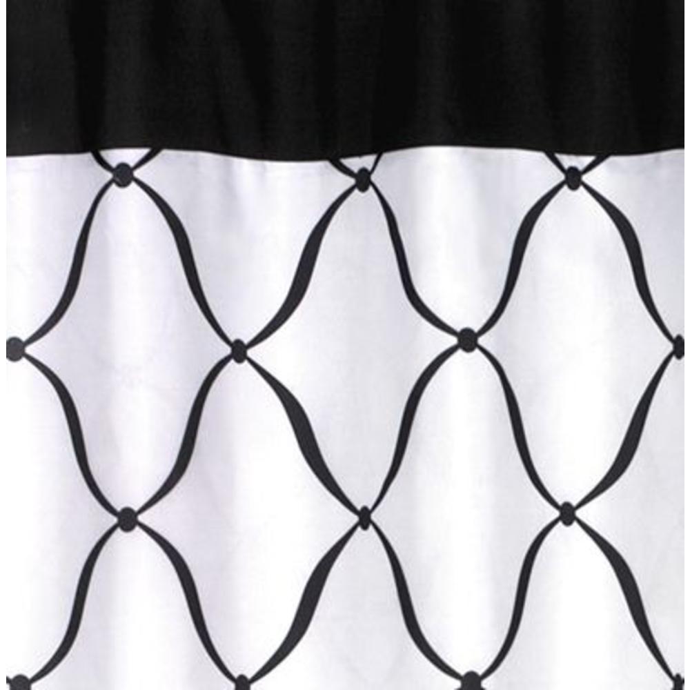 Sweet Jojo Designs Princess Black, White and Pink Collection Shower Curtain