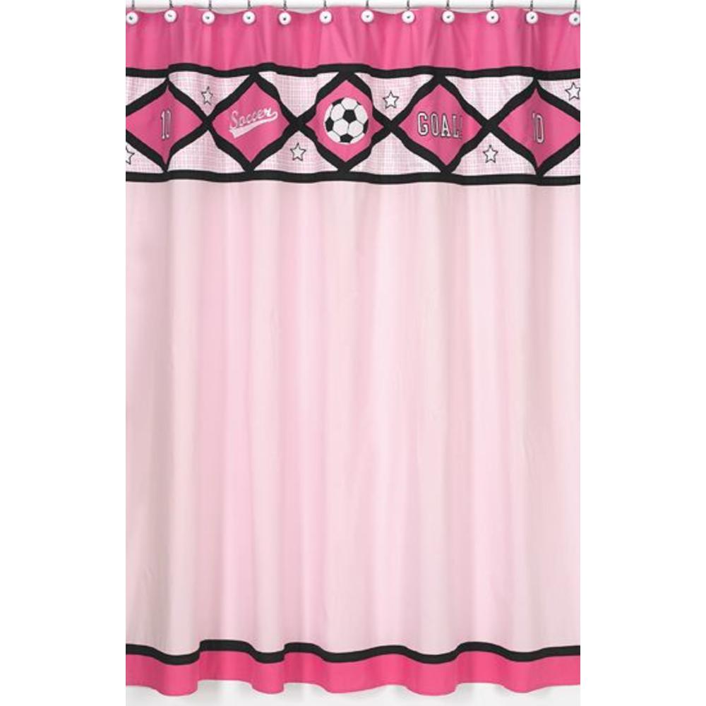 Sweet Jojo Designs Soccer Pink Collection Shower Curtain
