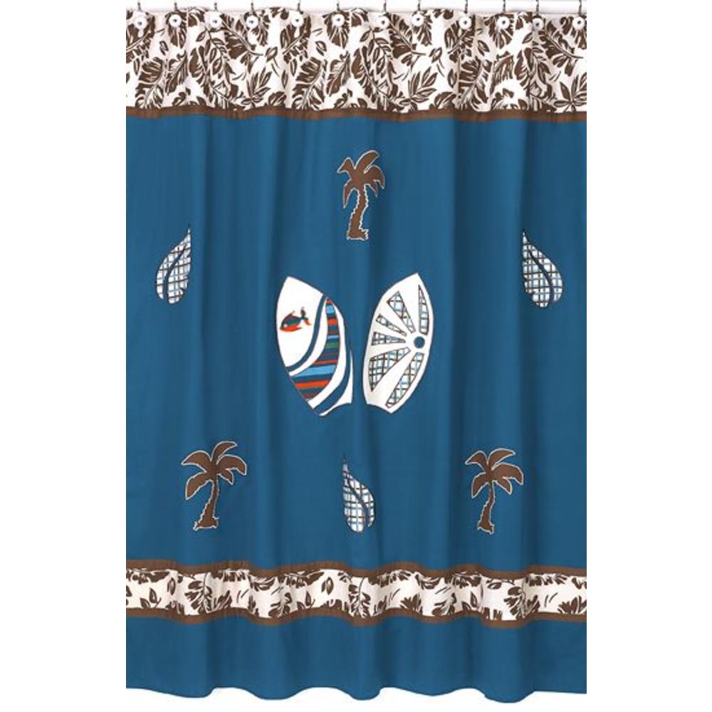 Sweet Jojo Designs Surf Blue Collection Shower Curtain