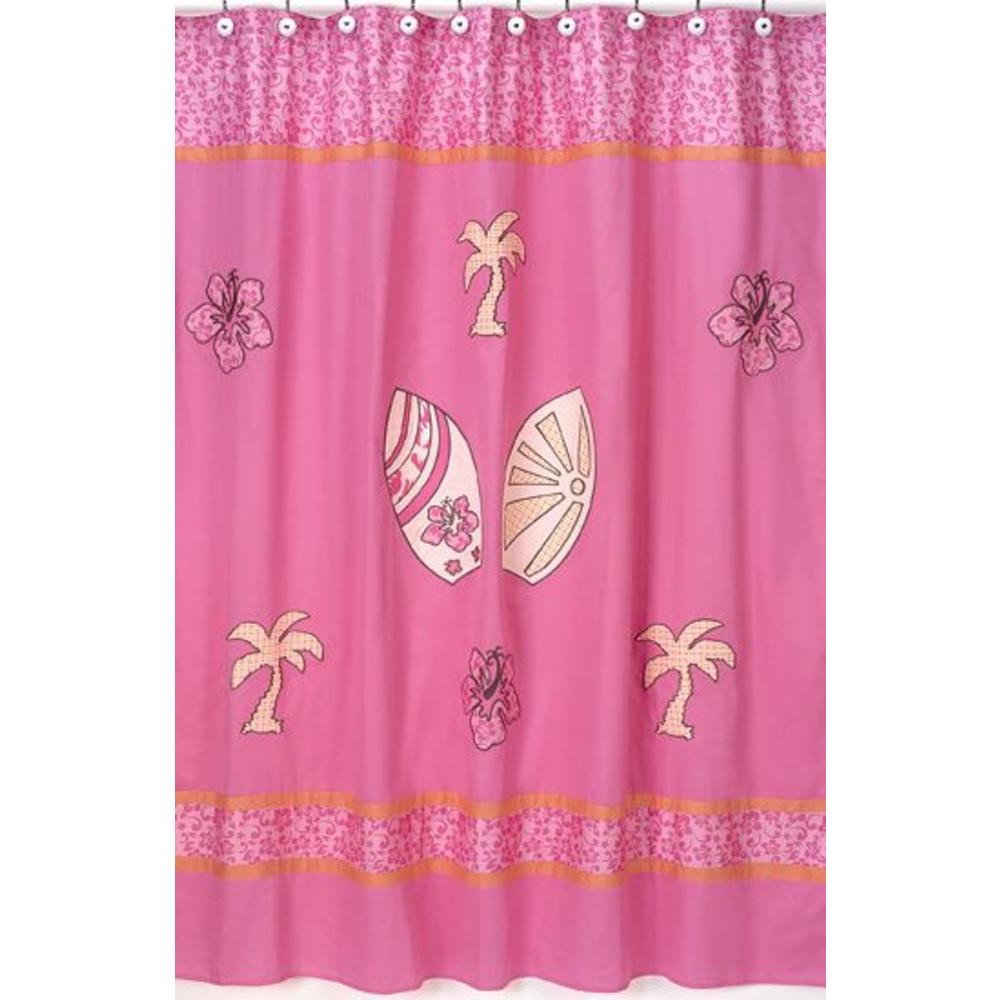 Sweet Jojo Designs Surf Pink Collection Shower Curtain