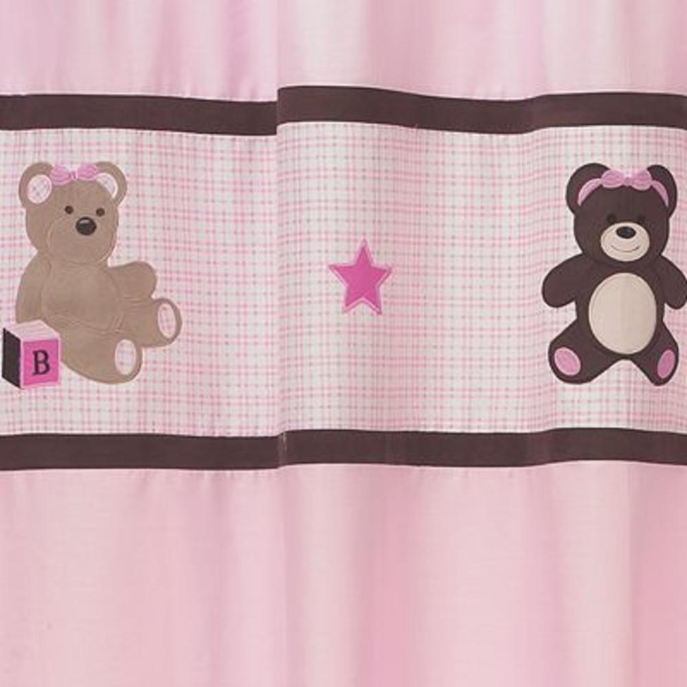 Sweet Jojo Designs Teddy Bear Pink Collection Shower Curtain
