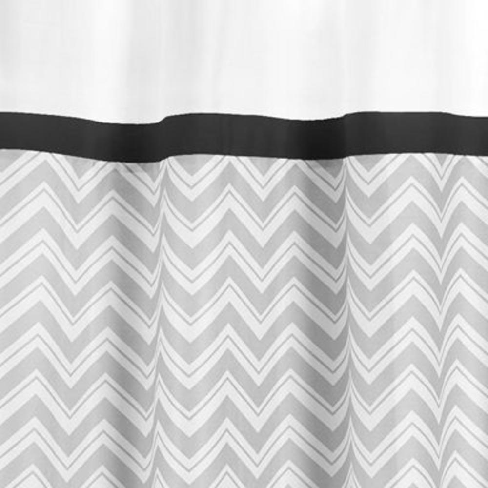 Sweet Jojo Designs Zig Zag Black and Gray Collection Shower Curtain