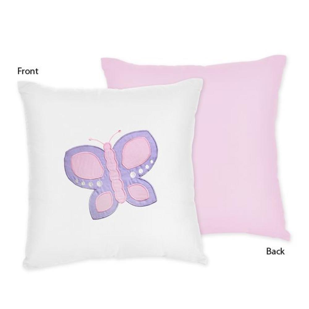 Sweet Jojo Designs Butterfly Pink and Purple Collection Decorative Pillow