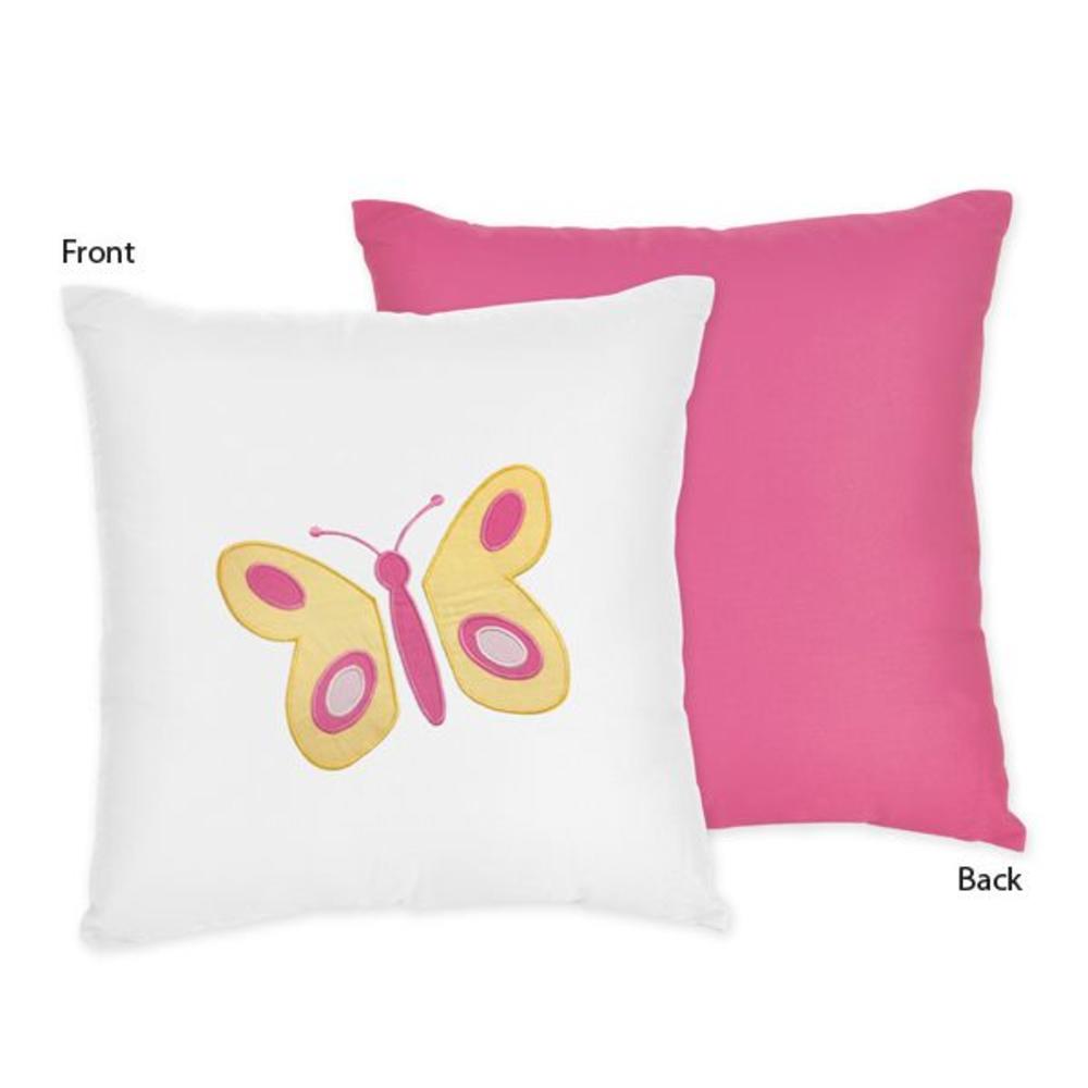 Sweet Jojo Designs Butterfly Pink and Orange Collection Decorative Pillow