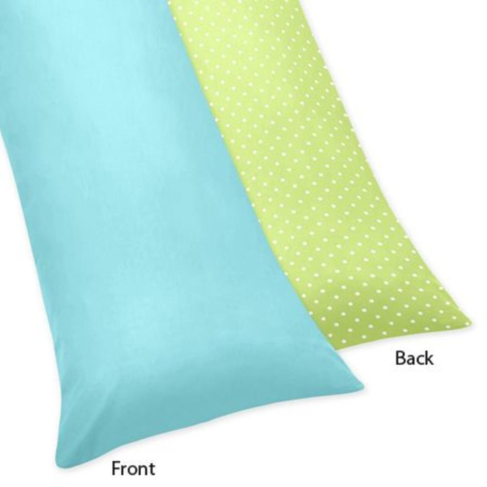 Sweet Jojo Designs Hooty Turquoise and Lime Collection Body Pillow Case