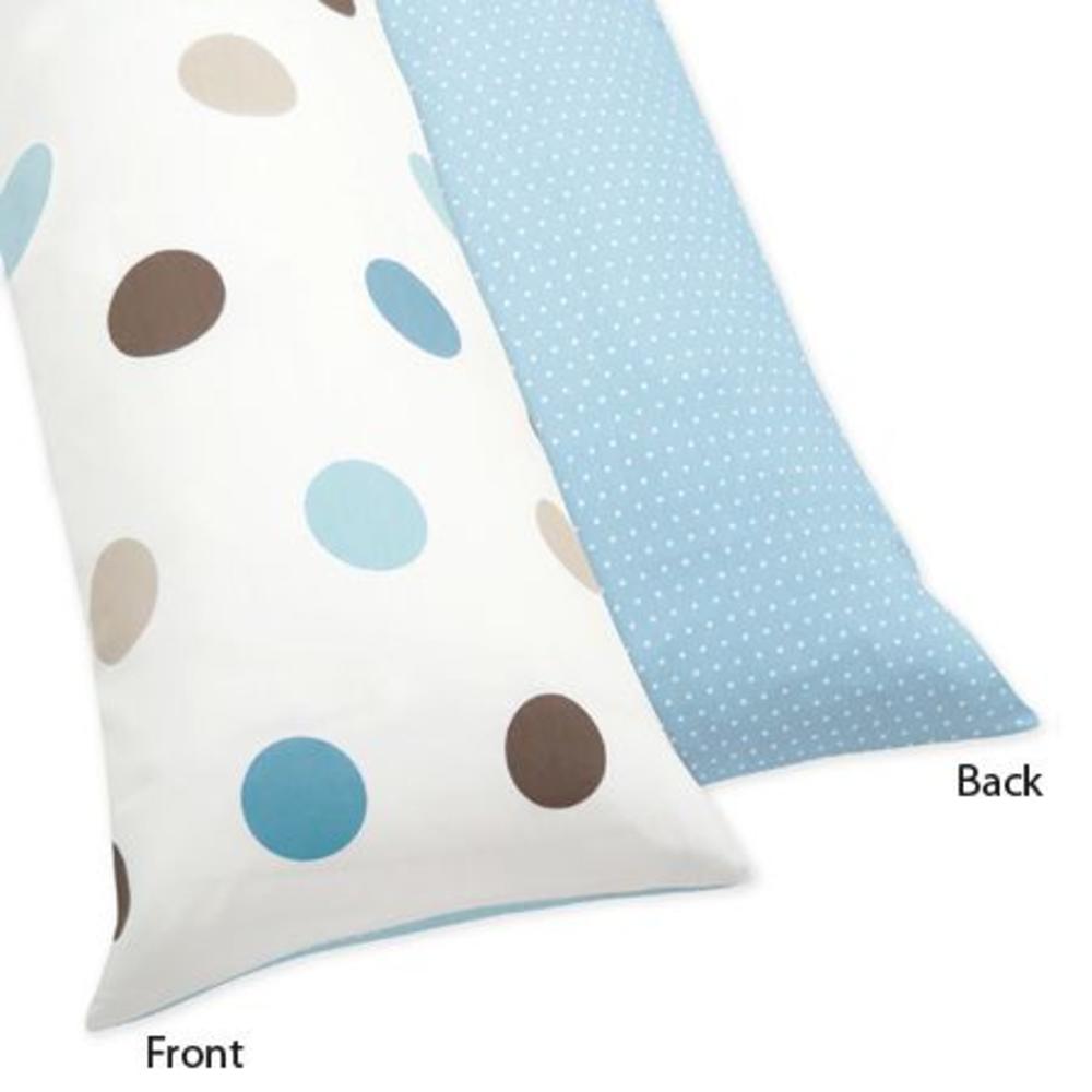 Sweet Jojo Designs Mod Dots Blue Collection Body Pillow Case