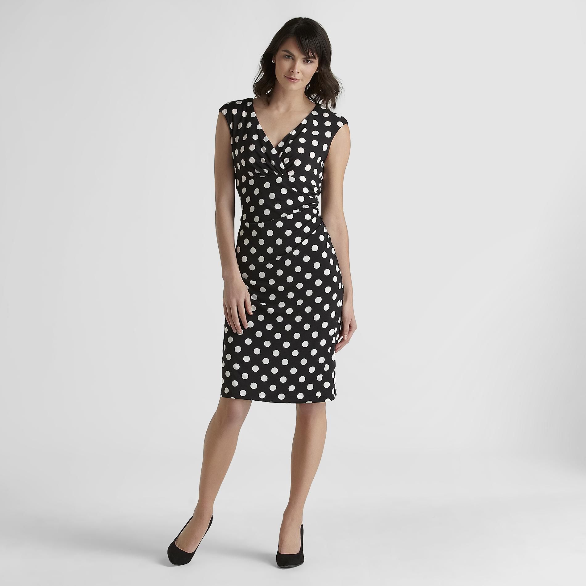 Women's Party Dress - Polka Dot Black/White 10