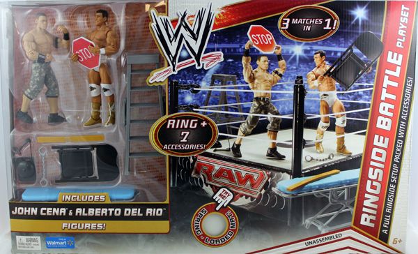 WWE Ringside Battle Playset w/ John Cena &amp; Alberto Del Rio WWE Toy Wrestling Action Figures &amp; Ring - MFG ID FOR DOT.COM ITEMS