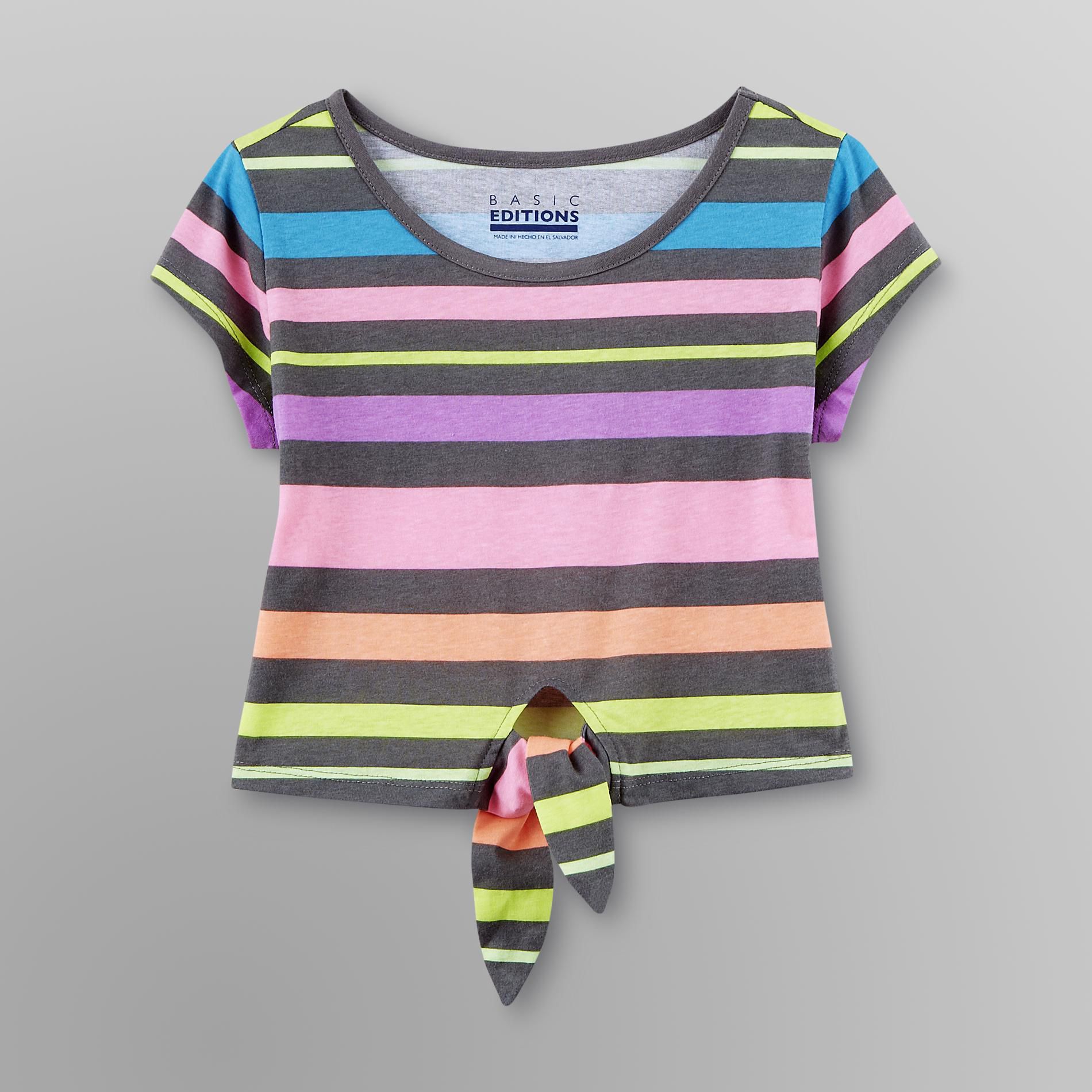 Basic Editions Girl's Cropped Top - Striped at Kmart.com