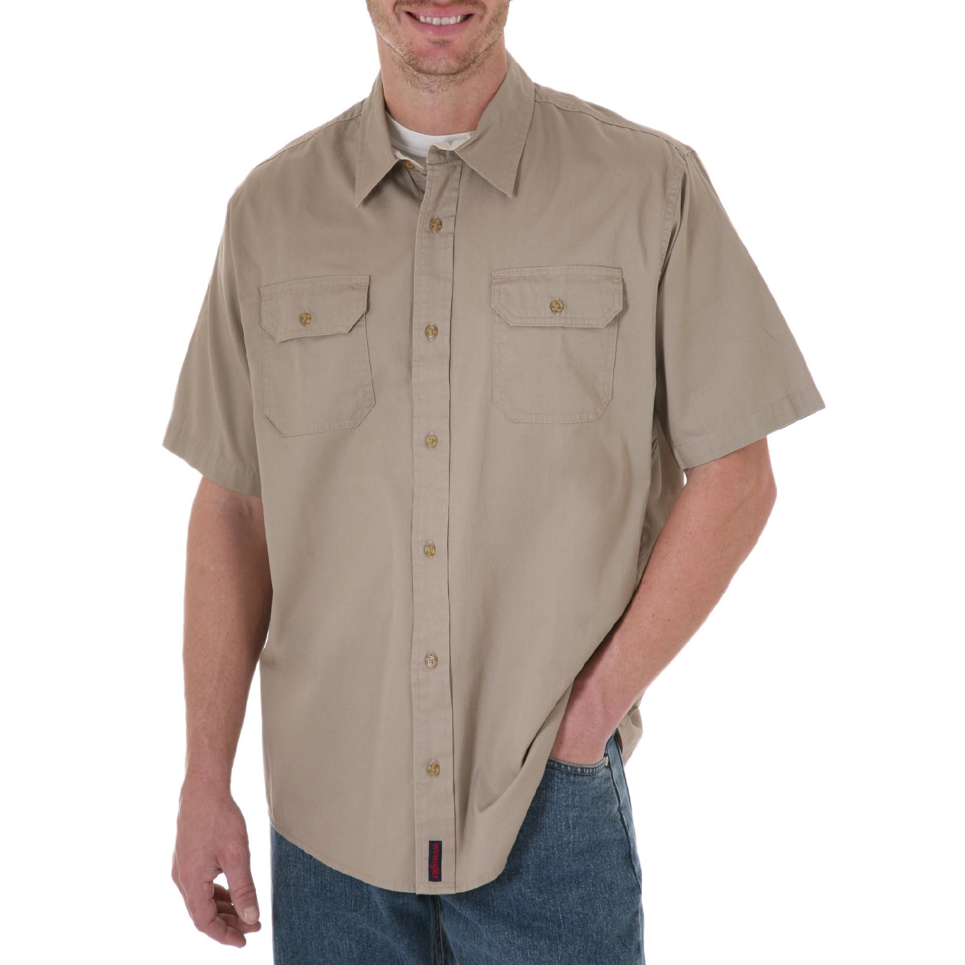 wrangler denim short sleeve shirt