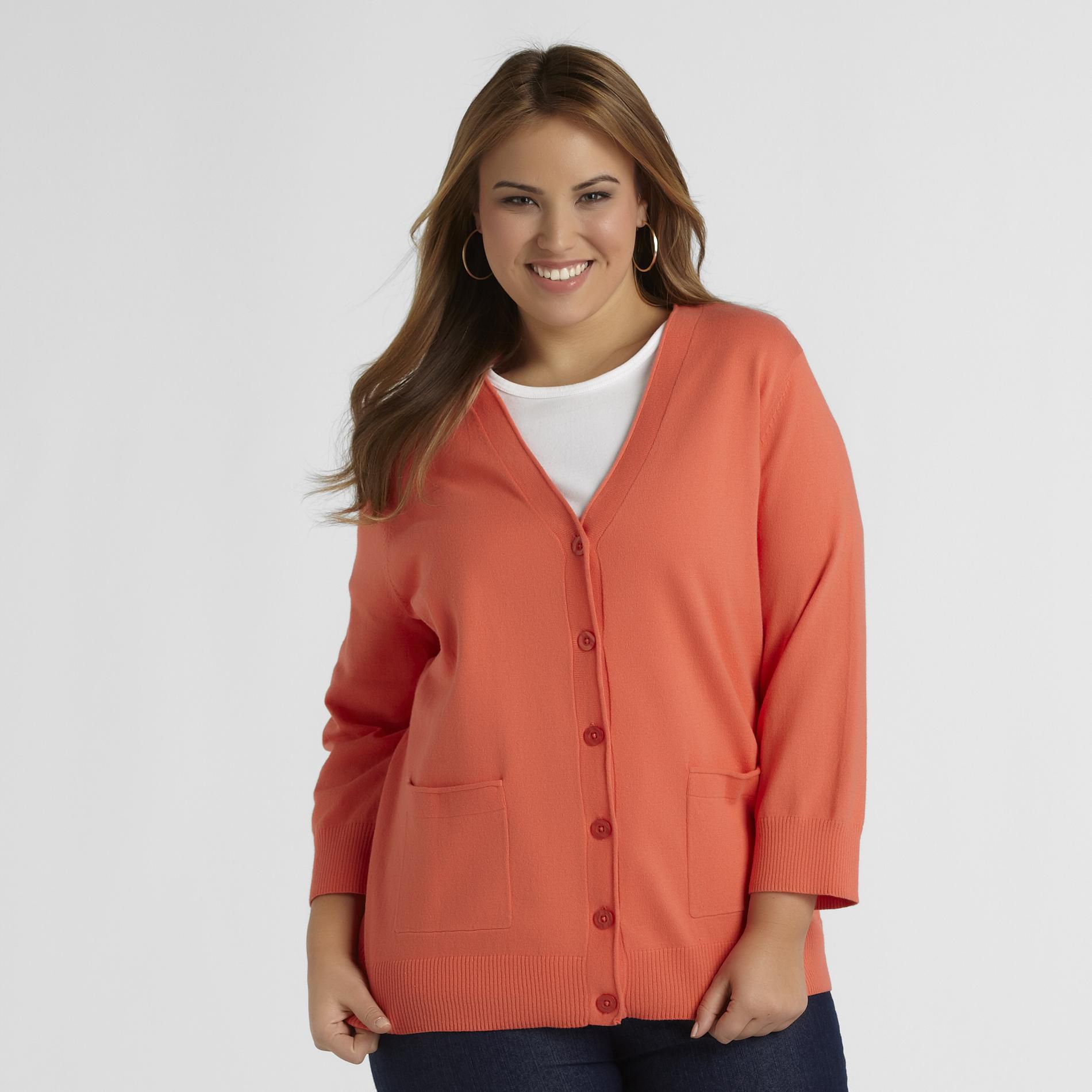 Basic Editions Women's Plus Cardigan Sweater at Kmart.com