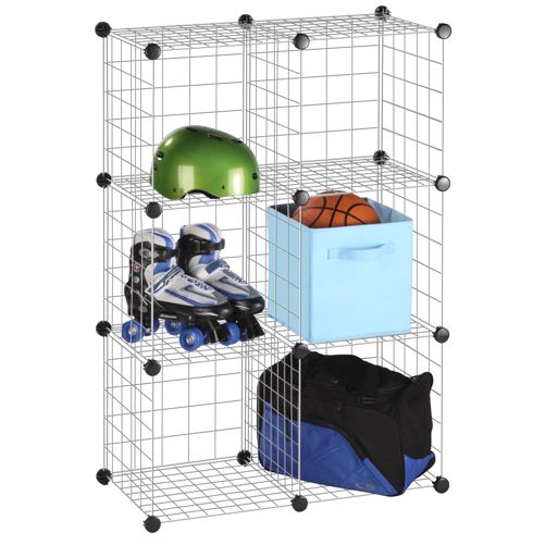 Honey-can-do 6 Pack Modular Mesh Storage Cube, Silver - Furniture ...