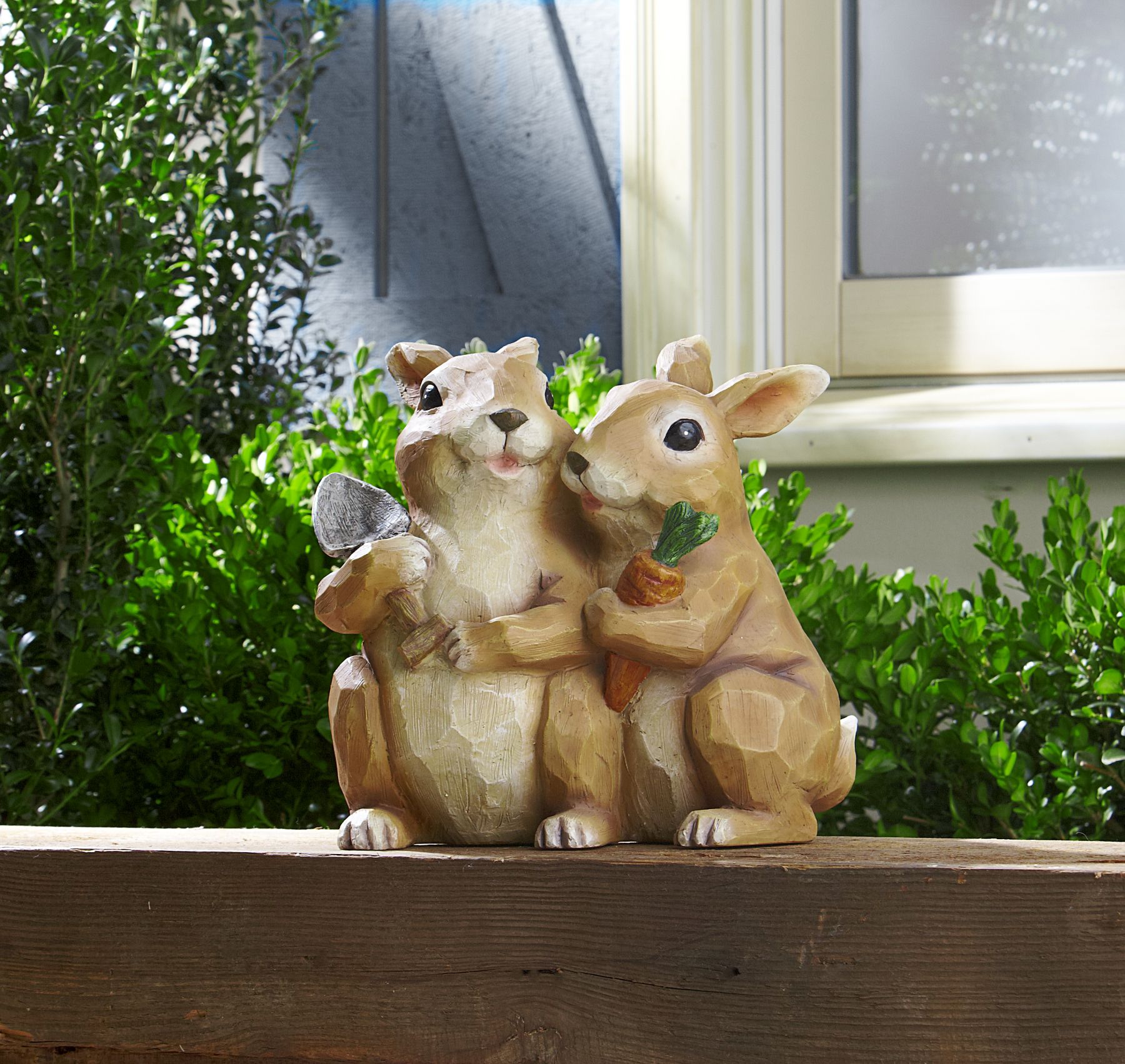Bunnies with Shovel & Carrots Statue at Kmart.com