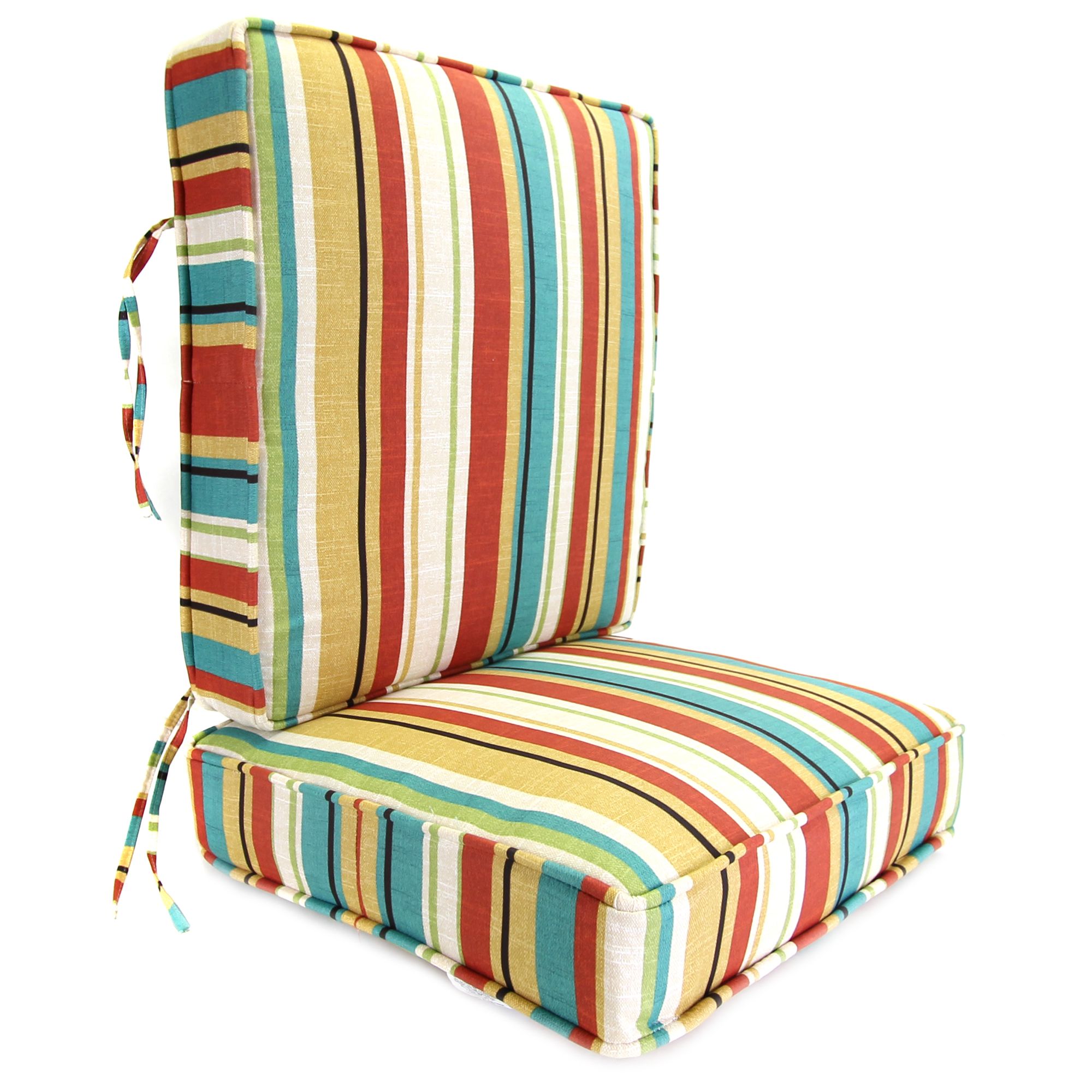 Jordan Manufacturing Co., Inc. Wyken Stripe Scarlet Deep Seating Boxed