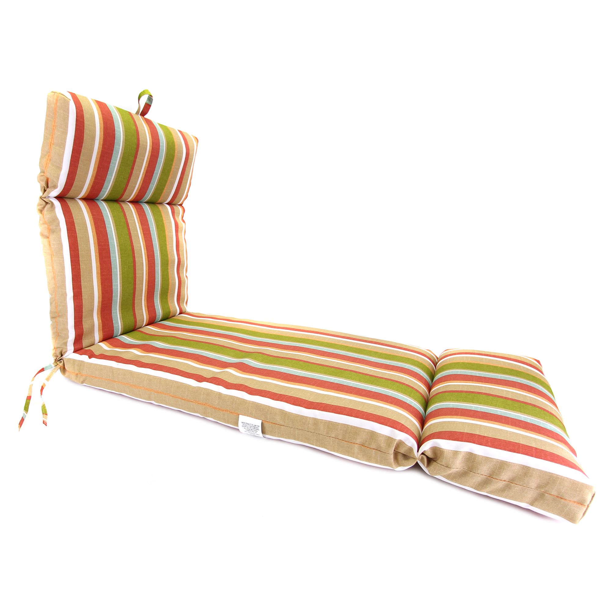 Mila Stripe Sesame French Edge Chaise Cushion