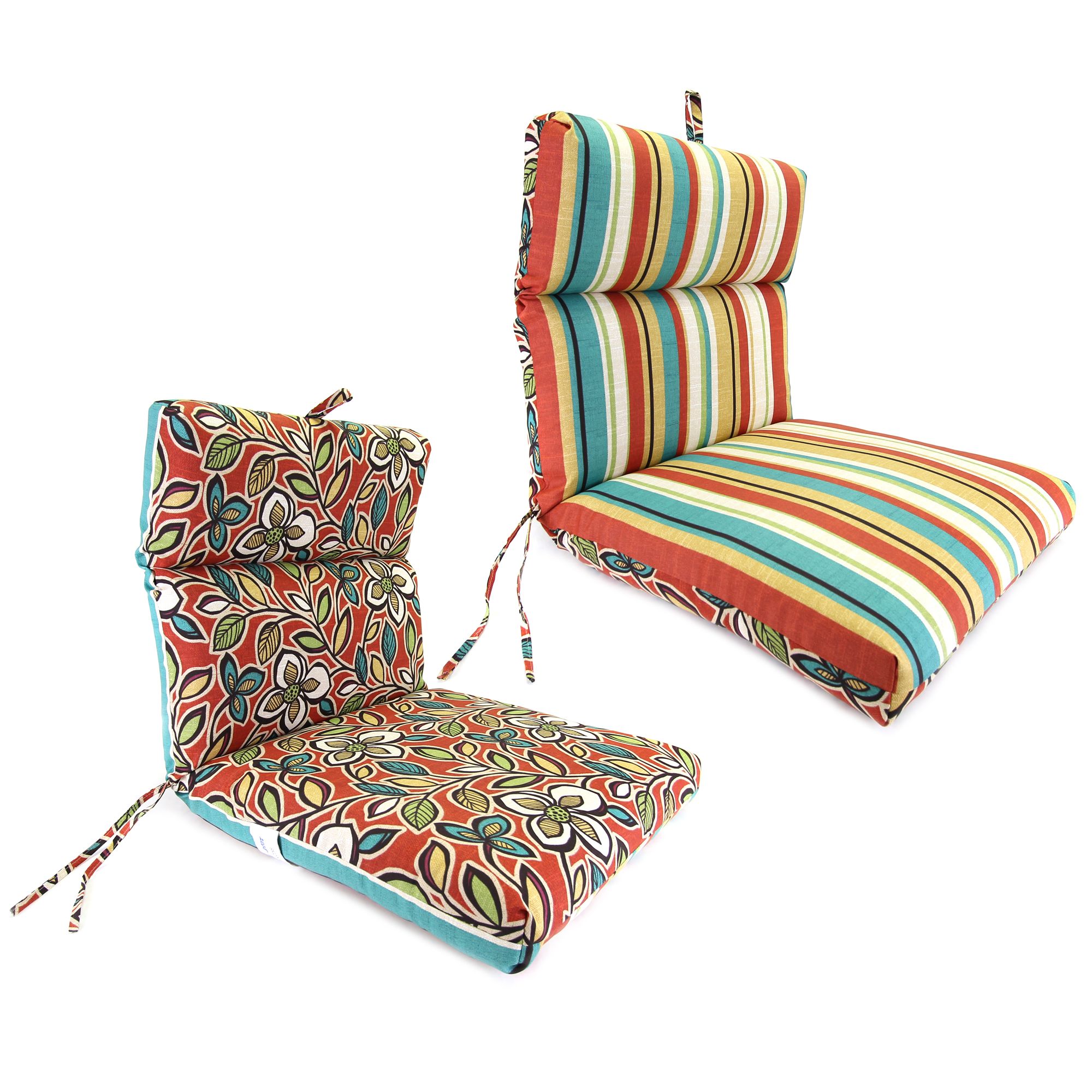 Ethan/Wyken Stripe Scarlet French Edge Chair Cushion