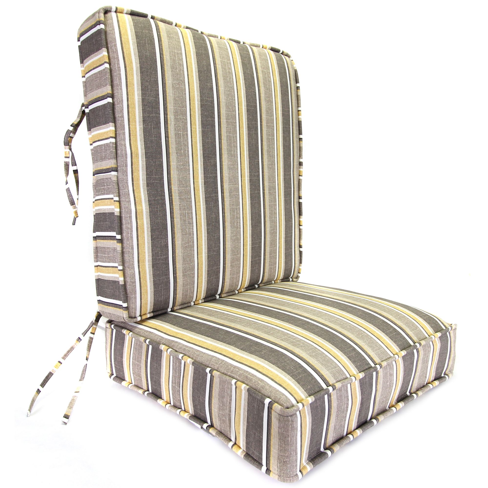 Brandy Stripe Putty Deep Seating Boxed Style Cushion