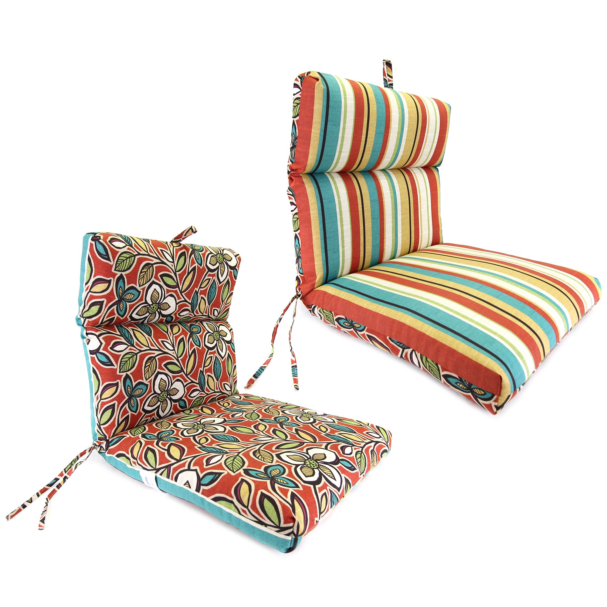 Ethan/Wyken Stripe Scarlet French Edge Chair Cushion