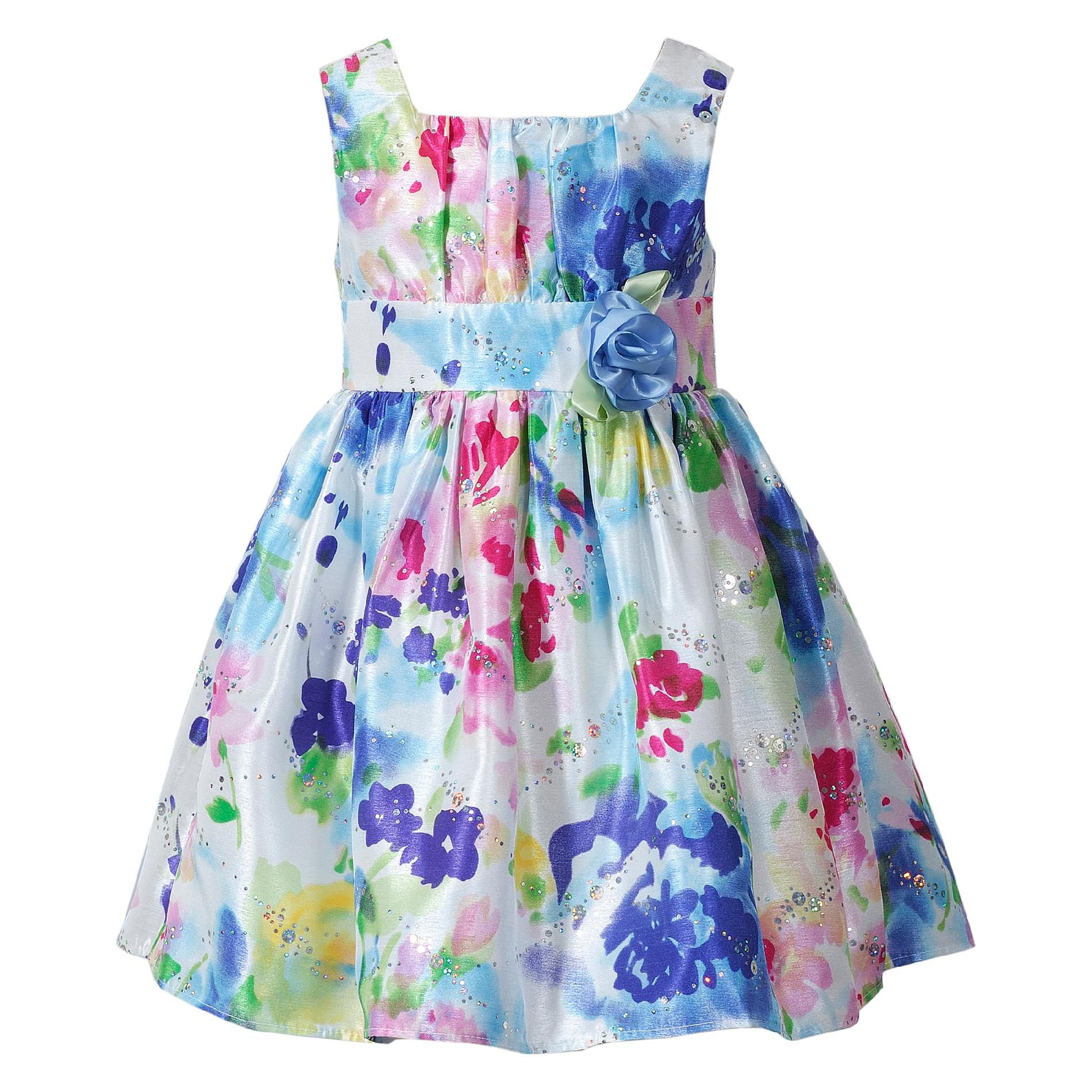 Youngland Infant & Toddler Girls’ Dress Tulip Floral Print Shantung at Sears.com
