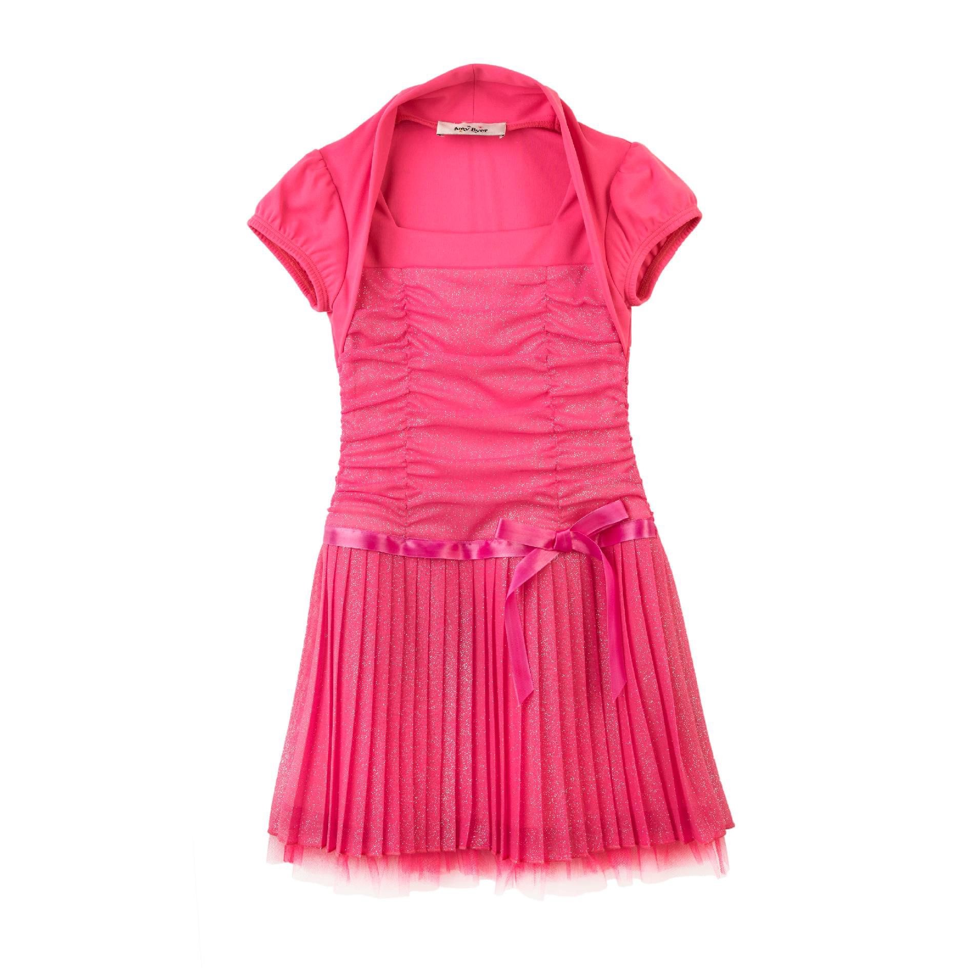 Amy's Closet Girl’s Plus Dress Shirred Twofer Pink at Sears.com