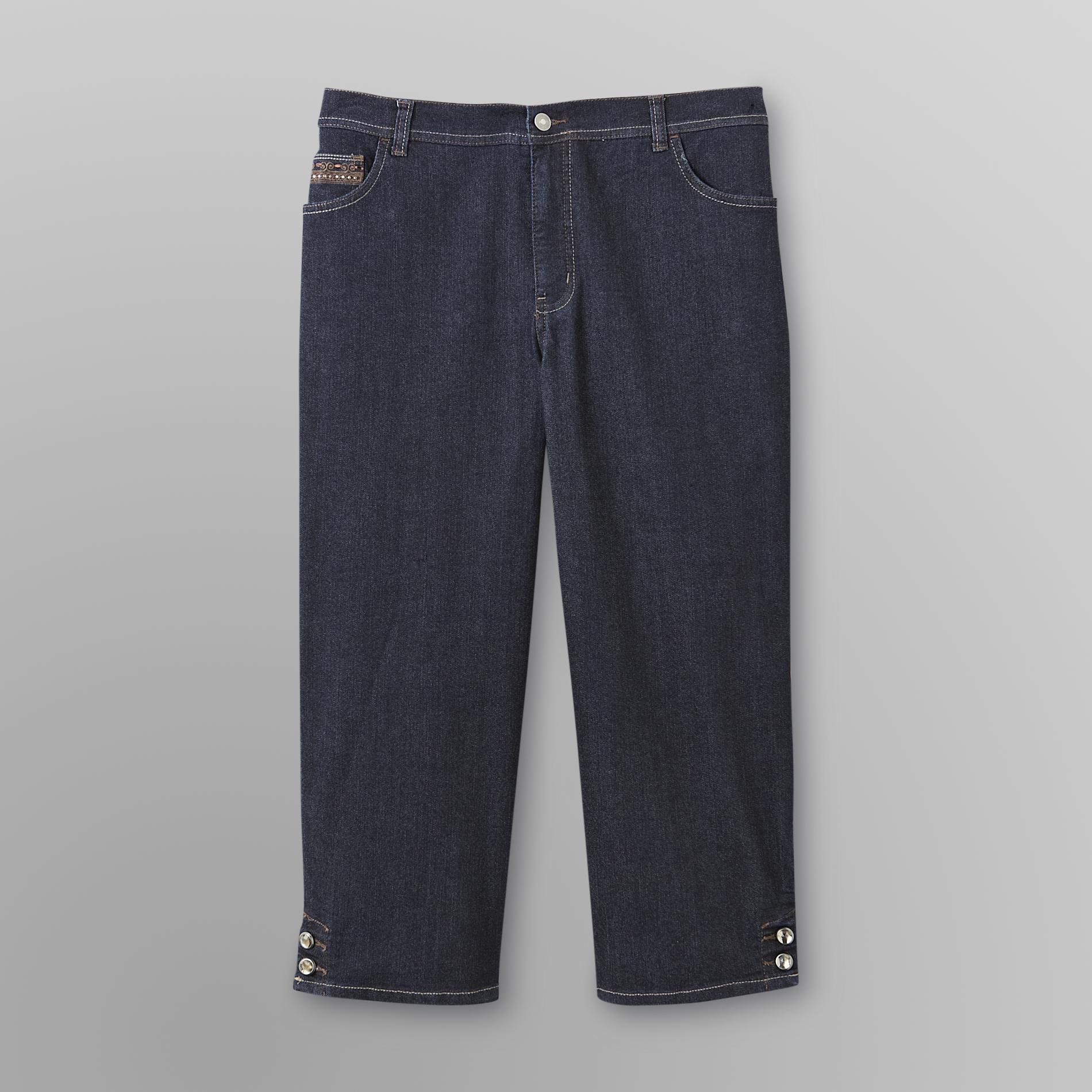 Jaclyn Smith Women's Plus Stretch Denim Capri Pants at Kmart.com