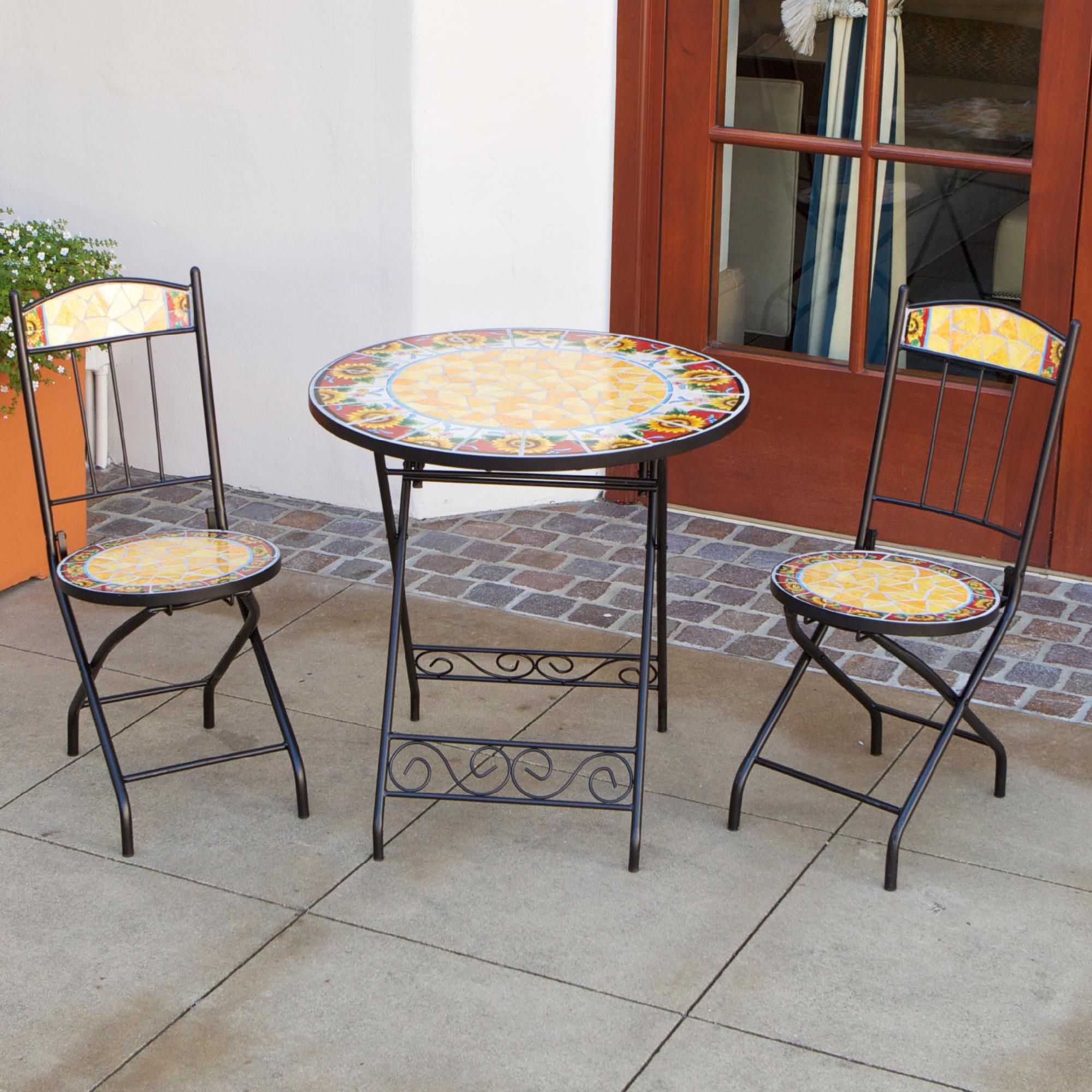 RST Outdoor Red Sunflower Burst 3-Piece Bistro Set at Kmart.com