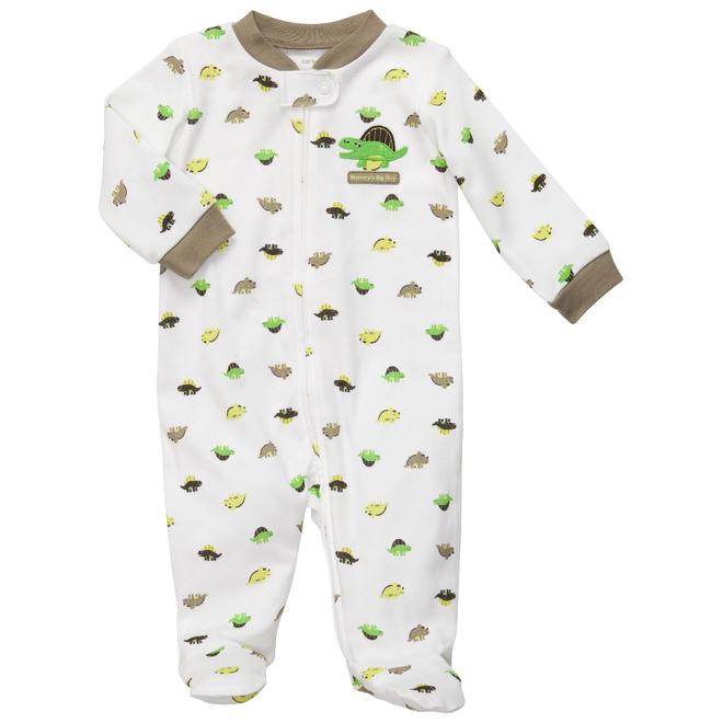 Carter's Newborn & Infants Boy’s ‘Dinosaur’ Zippered Long Sleeve Romper