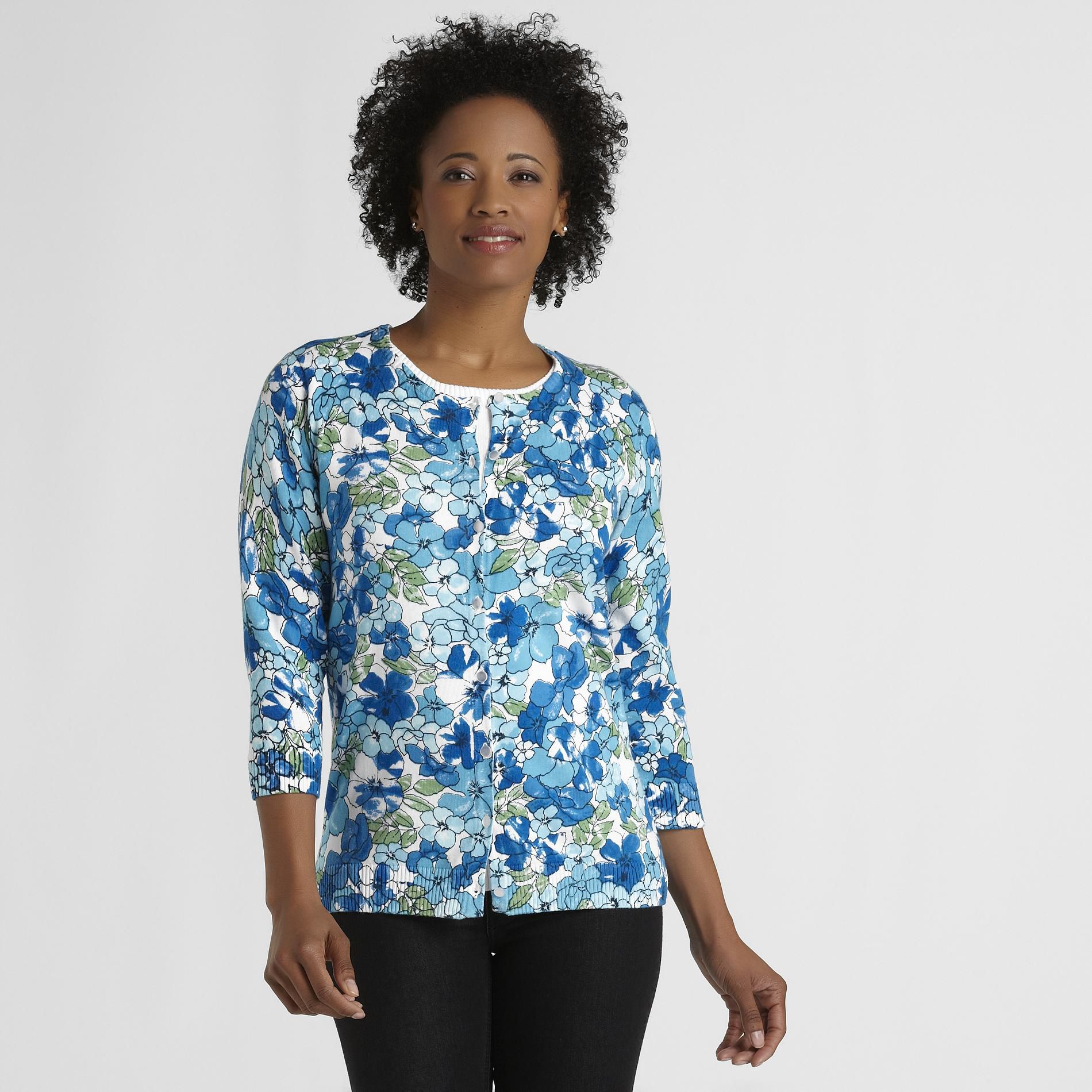 Laura Scott Women's Cardigan Sweater - Floral at Sears.com
