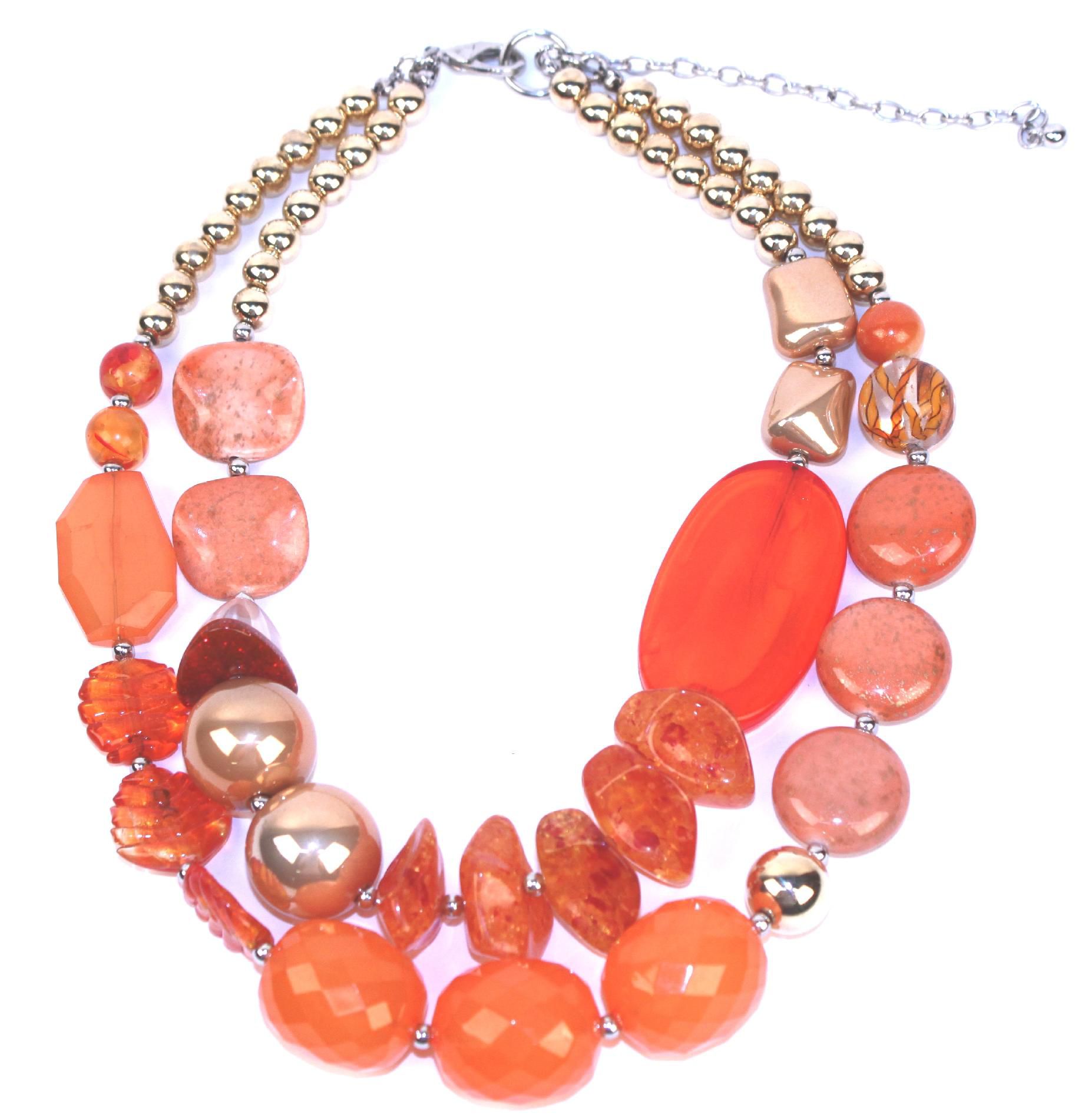 Aris by Treska Two Strand Beaded Gold Necklace at Sears.com