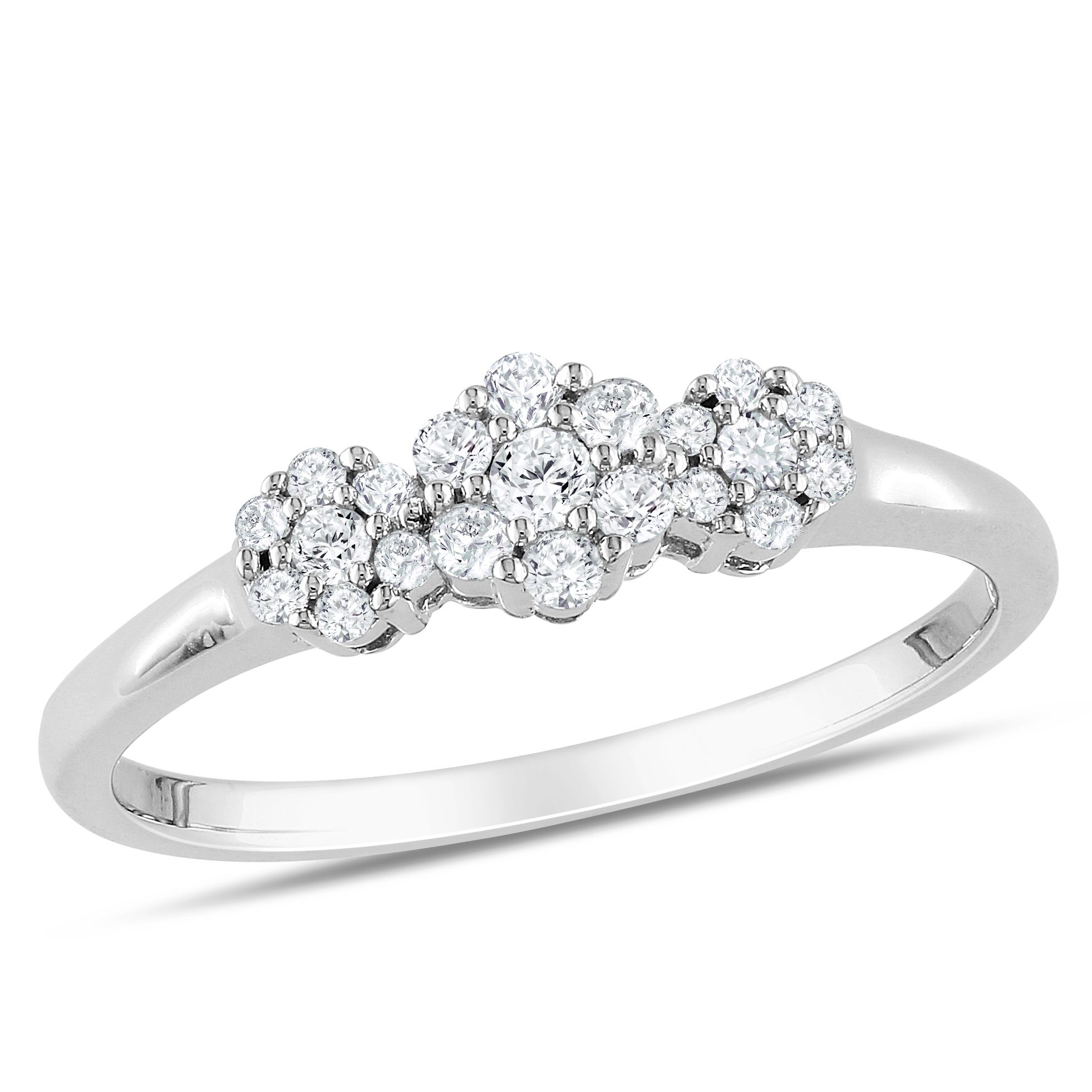 Amour Sterling Silver 1/4 CT Diamond  Fashion Ring (I3) at mygofer.com