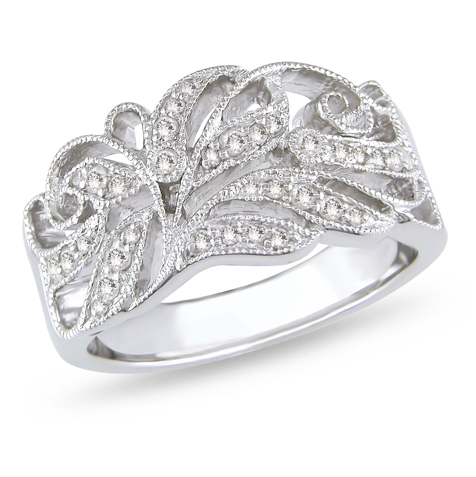 Sterling Silver 1/5 CT Diamond Fashion Ring (I3)