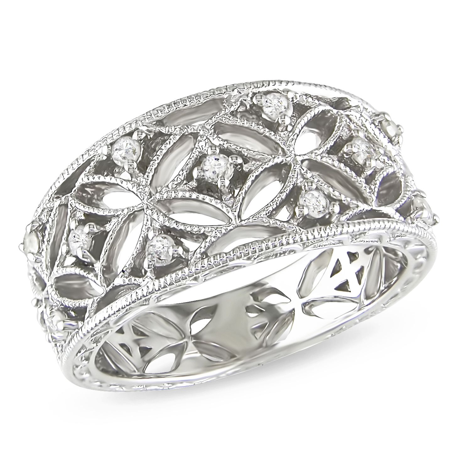Sterling Silver 1/4 CT Diamond Fashion Ring (GH I3)