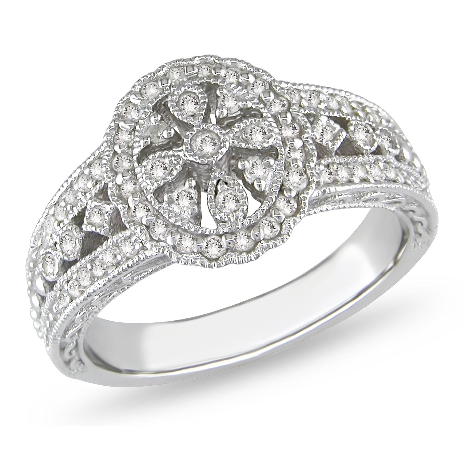 Sterling Silver 1/3 CT Diamond  Fashion Ring (I3)