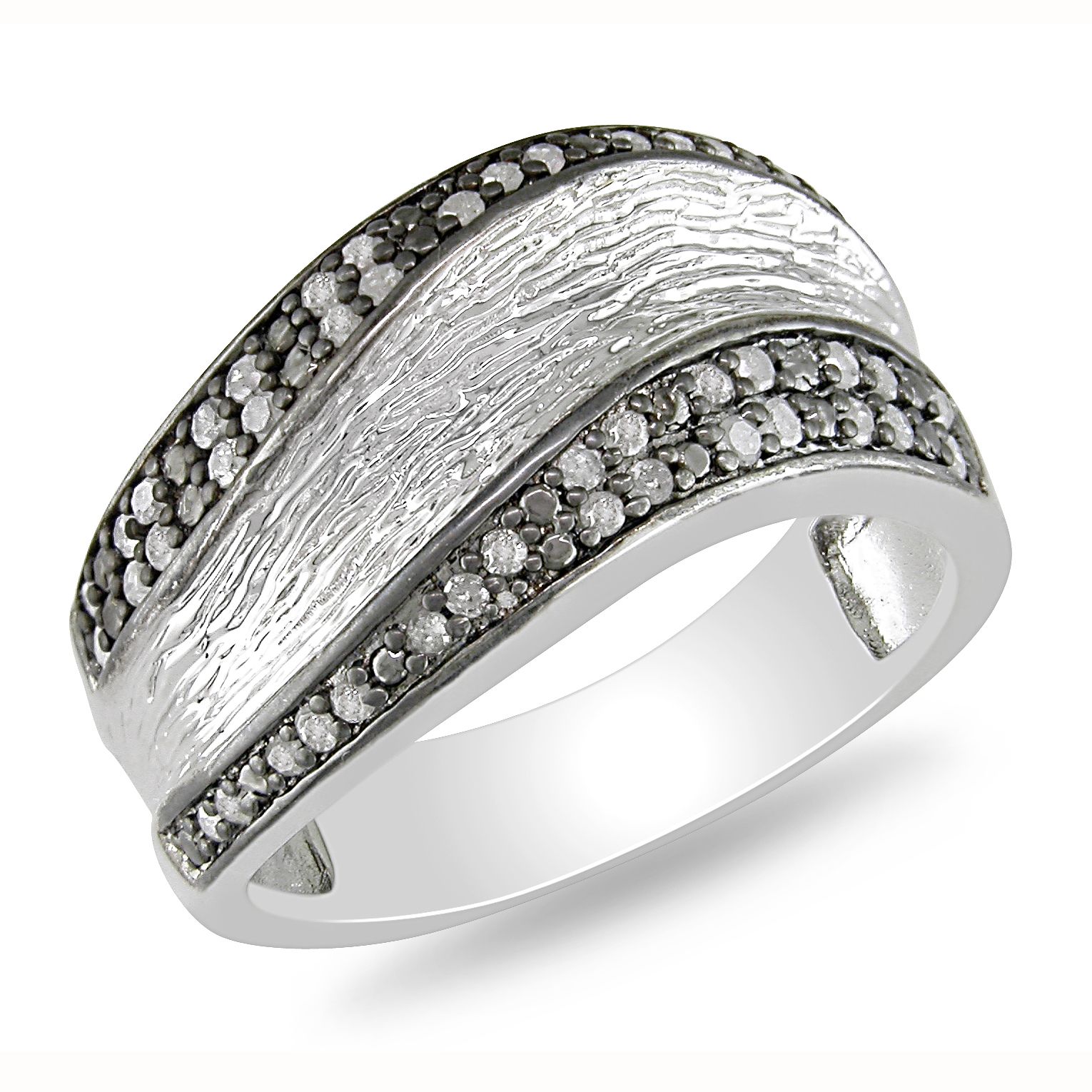 Sterling Silver with Black Rhodium Plating 1/4 CT Diamond Fashion Ring (GH I3)