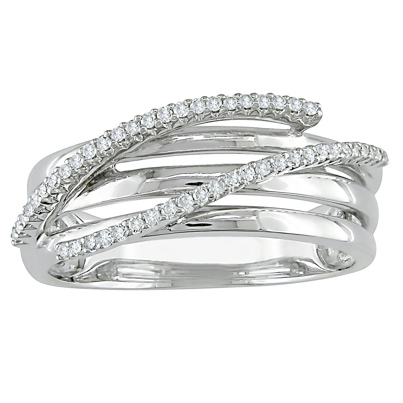 1/7 CTTW Diamond Fashion Ring Set in 10K White Gold (GH I2;I3)